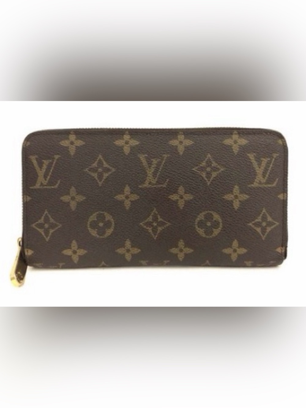 Louis Vuitton Monogram ZippyCanvas Clutch in Brown and Tan